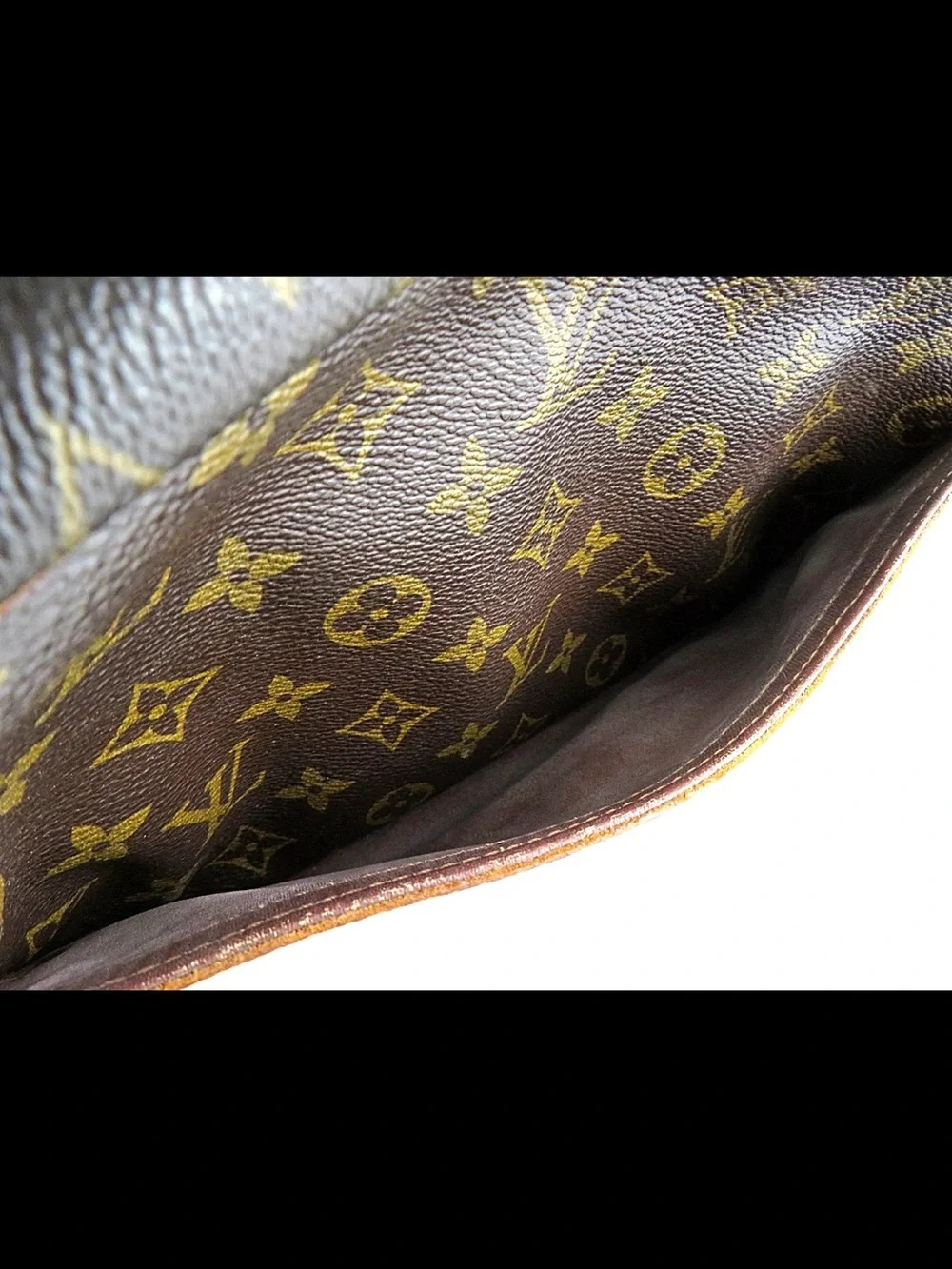 Louis Vuitton Monogram Canvas Messenger Bag with Tan Trim